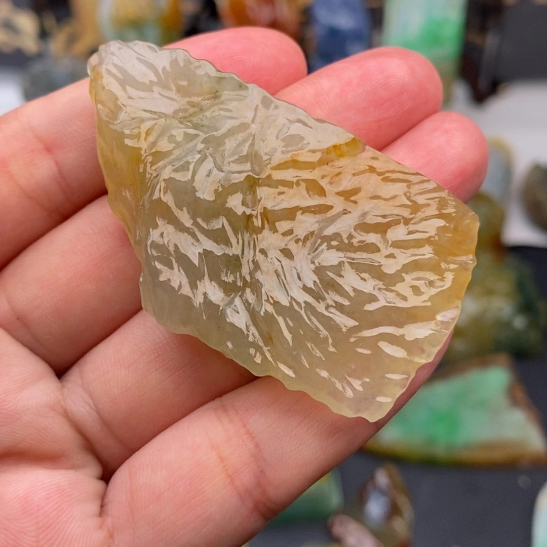 定制翡翠未镶嵌冰黄私人订制