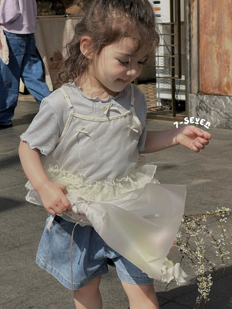 7seven+2025夏～蝴蝶结两件套6565贴布牛仔裤8890（汉服