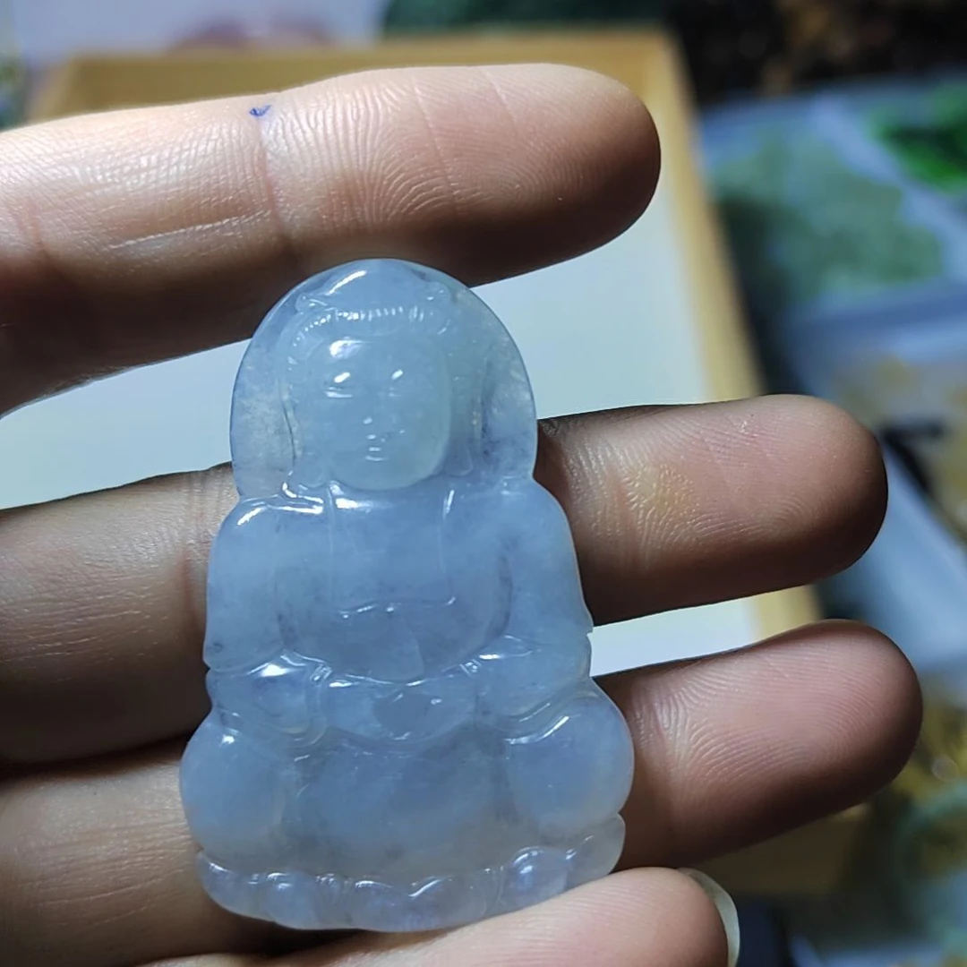 翡翠未镶嵌颈饰天然翡翠A货观音
