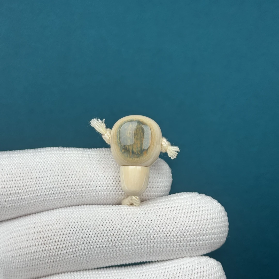 D42-85天然猛犸牙蓝眼睛三通14.8*23mm支持复检假一罚十