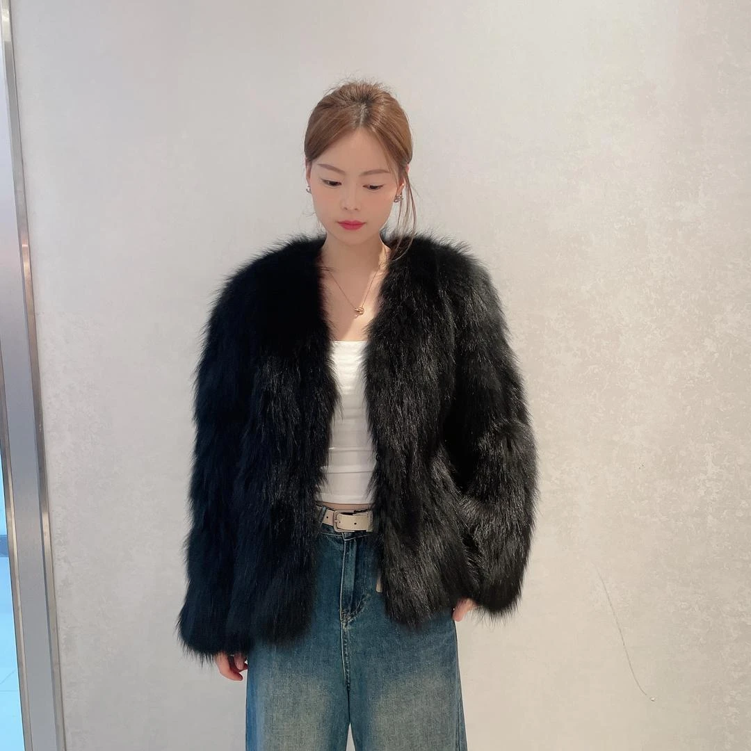 【秋冬福利-早早】时尚外套百搭显瘦貉子毛皮草外套女保暖-439