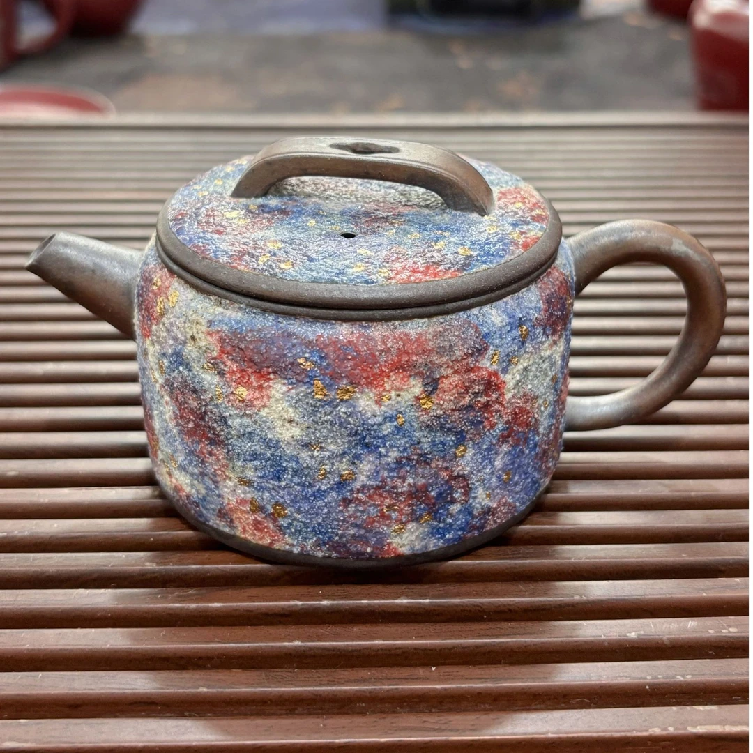 原矿老岩泥岩彩汉瓦壶yk002