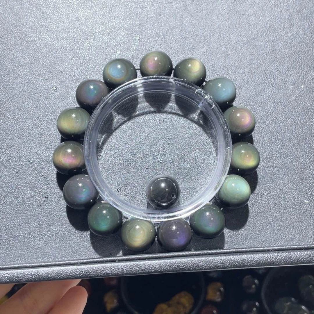 流***飘黑曜岩未镶嵌手链