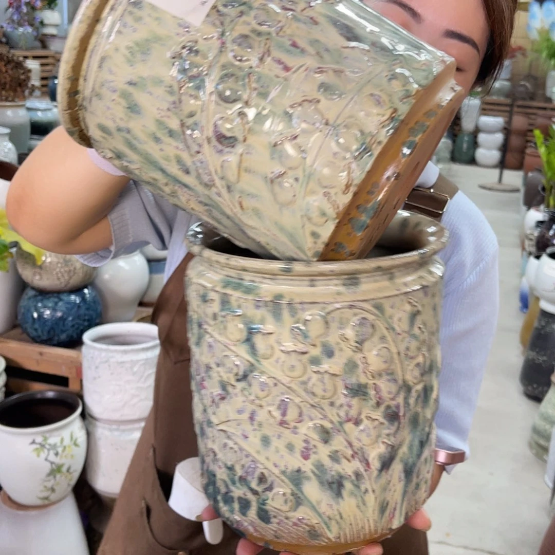 紫砂花盆高度22口径18厘米