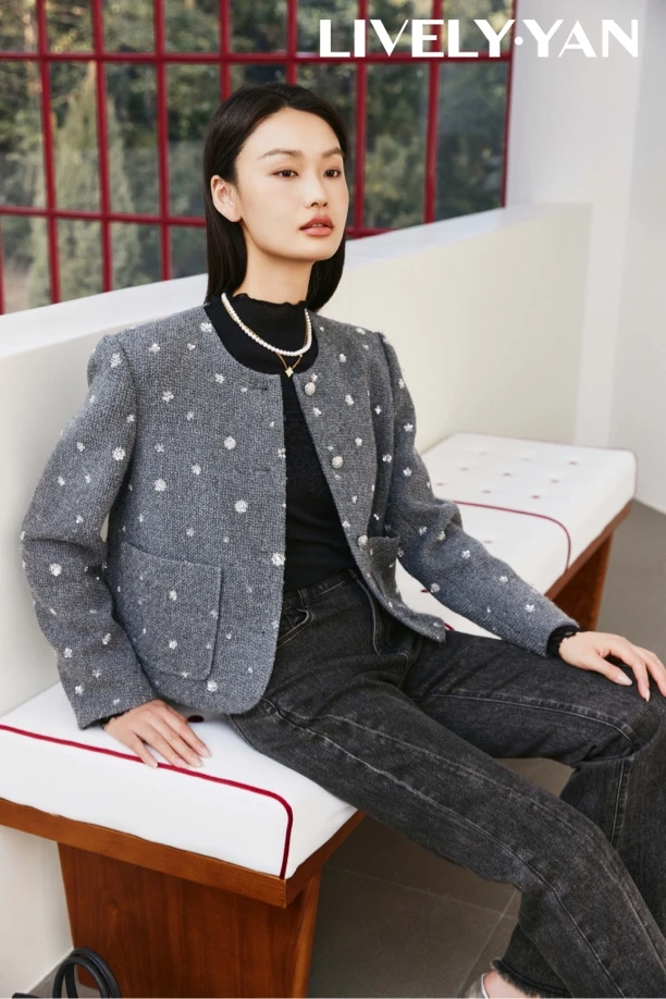 俪妍【LIVELY·YAN】25春款微喇牛仔裤17946春秋显瘦时尚休闲