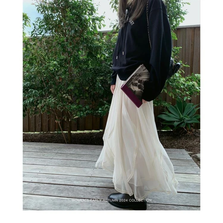 YESWOMEN【DA】缪斯之语·小众精致感不规则花边半裙