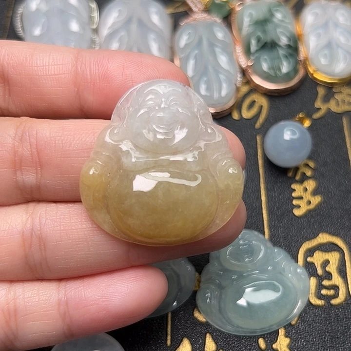 财***迷翡翠未镶嵌颈饰天然翡翠吊坠佛公