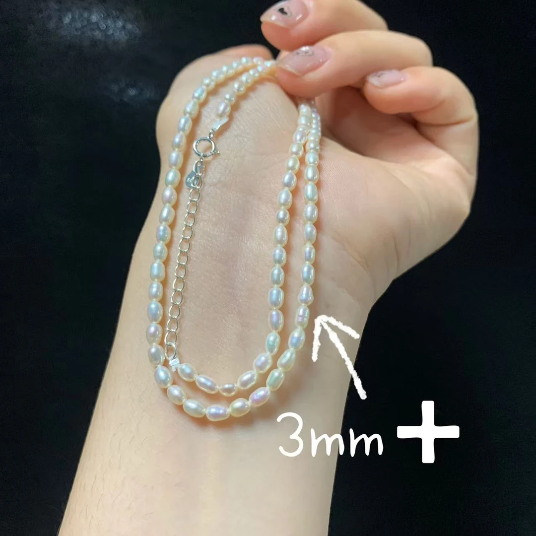 【天然淡水珍珠米型小型串珠珠链】松柏家珠宝 多样性发货其1