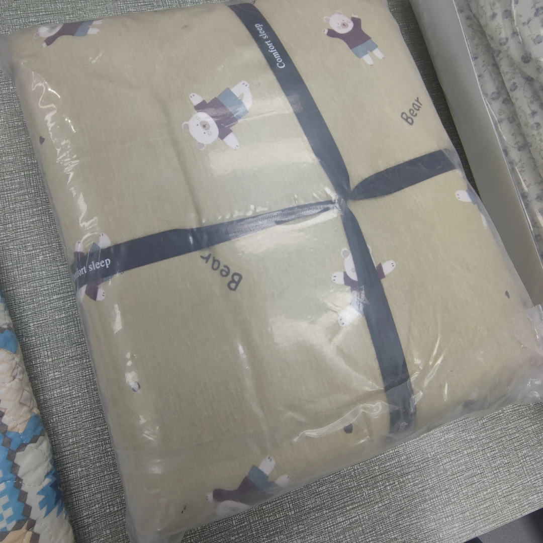 外贸仓播【全棉针织棉四件套】全棉针织床单款四件套