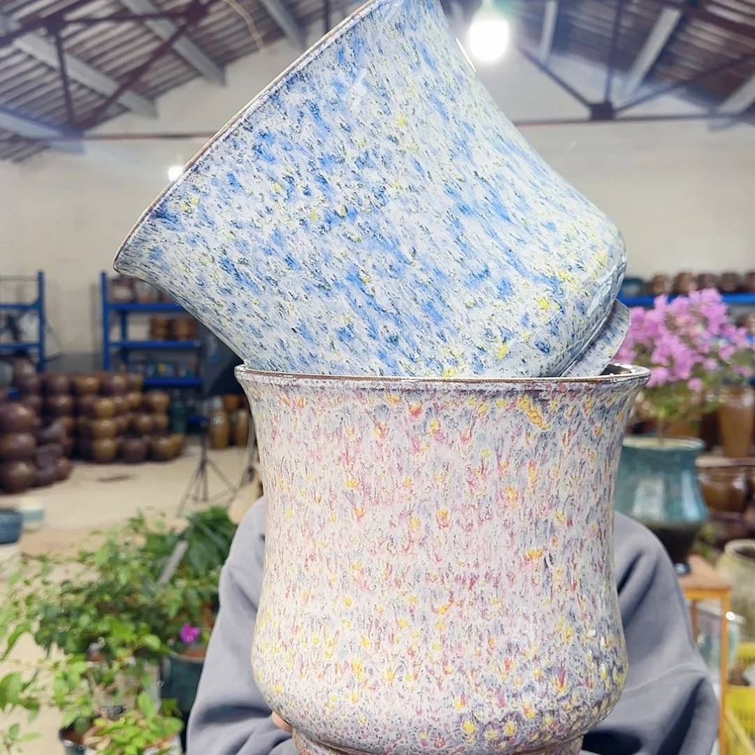 紫砂花盆高20口22