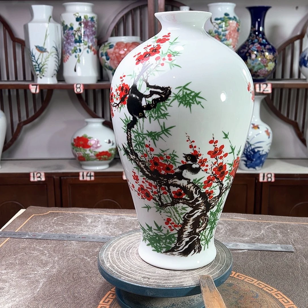 陶摆件景德镇陶瓷梅花