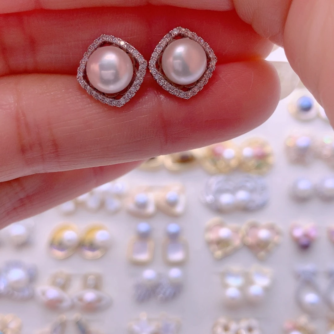 淡水珍珠耳饰合金