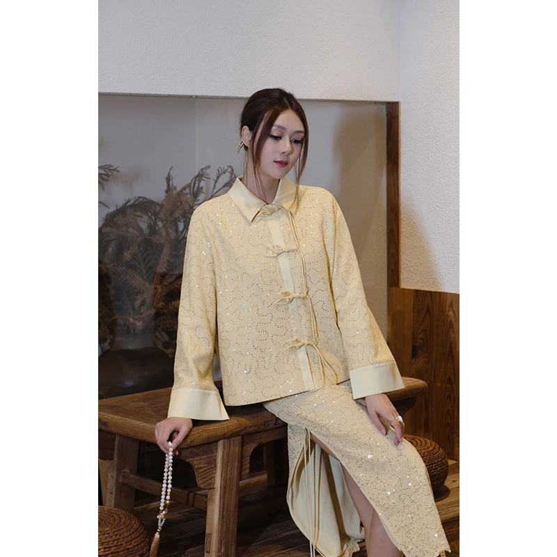 【亏本清仓】四美子烟花梦境秋季新蕾丝外套长袖女装复古原创中式