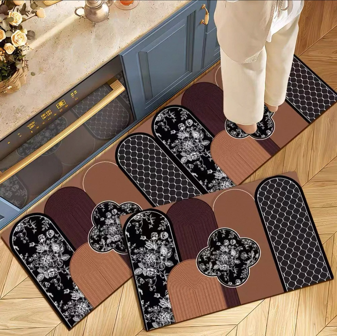 A-186【40*60+40*120】中古风厨房地垫吸水吸油防滑耐脏