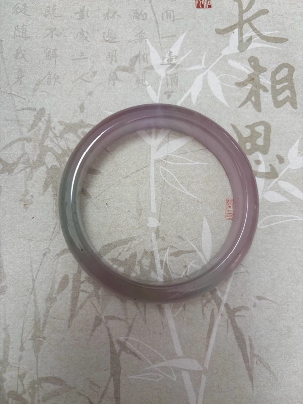 X484-五八加浅春彩缅甸翡翠手镯