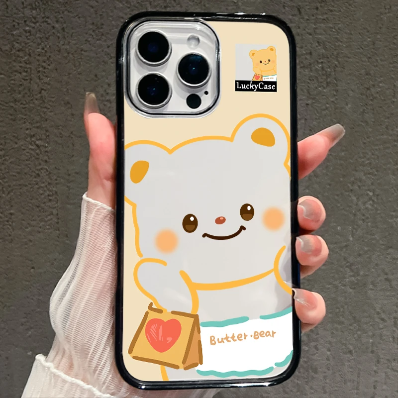 【AI键保护】黄油小熊适用苹果16promax手机壳iphone15新款14全包