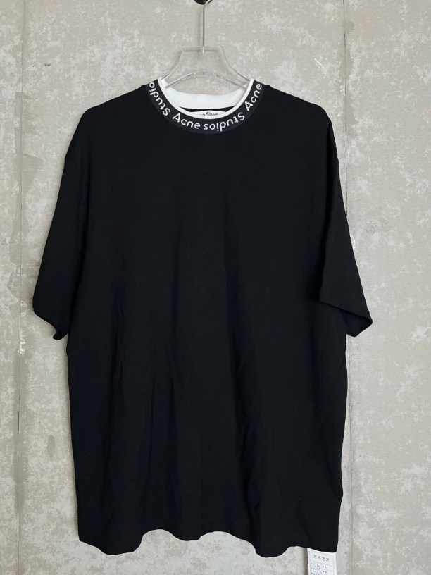 未使用 WE11 DONE L*1/Acne Studio黑色领口字母短袖/09791