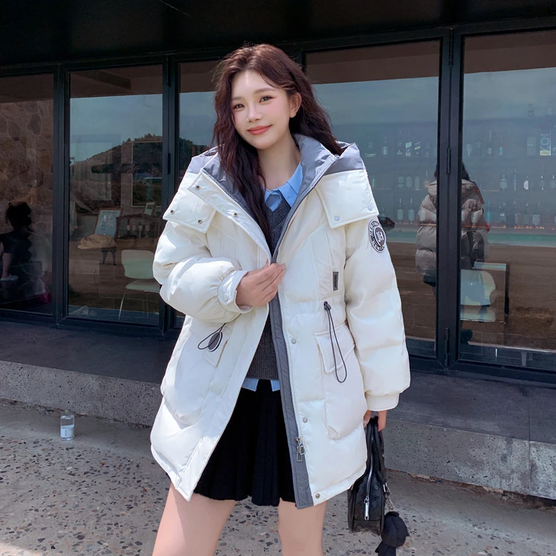 【派克服】2025加肥加大码羽绒服女200斤胖mm中长款白鸭绒特大码