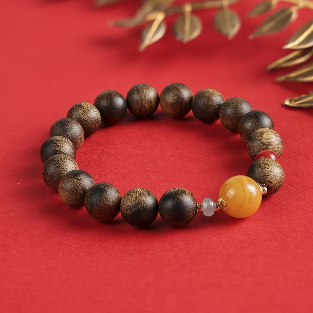 沉香沉水越南芽庄留疤老白棋1.0单圈设计款