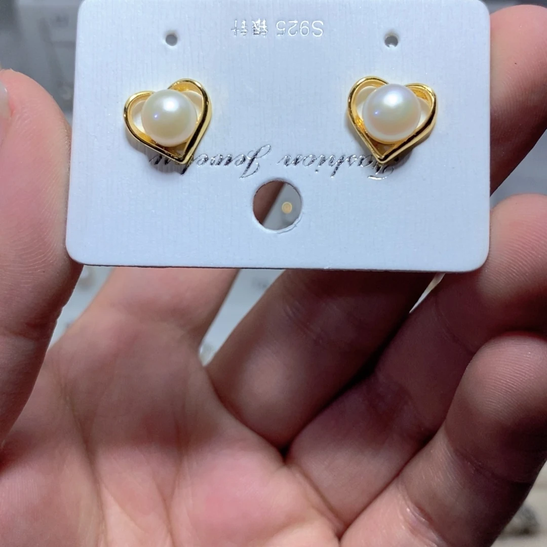 淡水珍珠耳饰银S925镶嵌