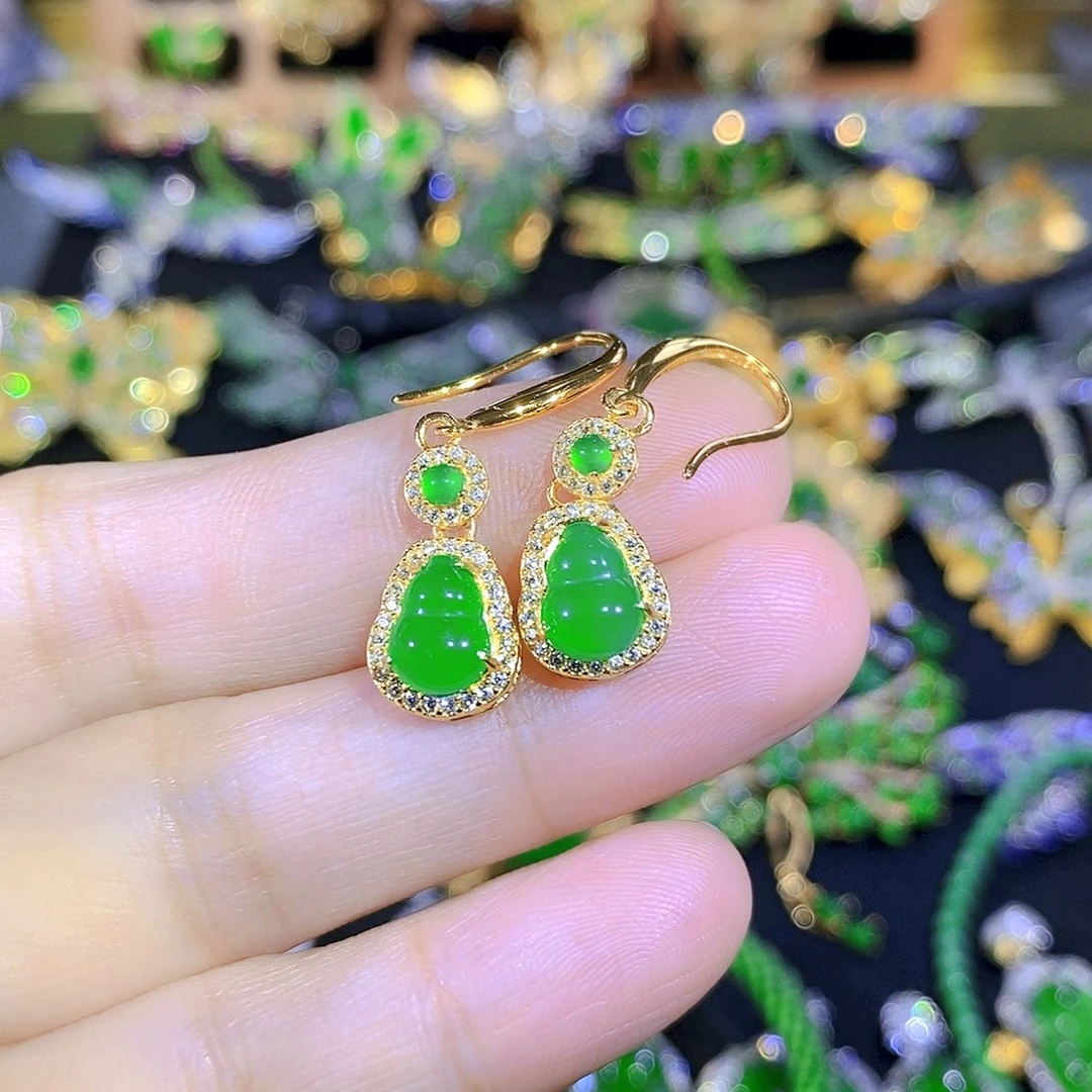 吊坠(不含链)银S925镶嵌翡翠