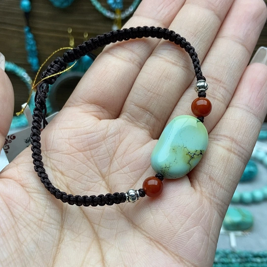 绿松石未镶嵌糖豆手链