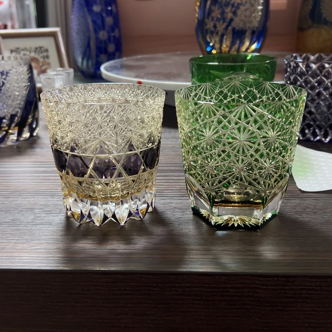 g***e平底款水晶玻璃精品24k紫萤石24k绿雏菊