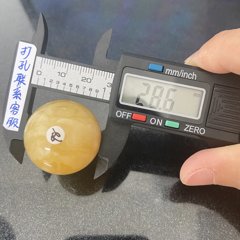 天然原矿琥珀蜜蜡圆珠28.6