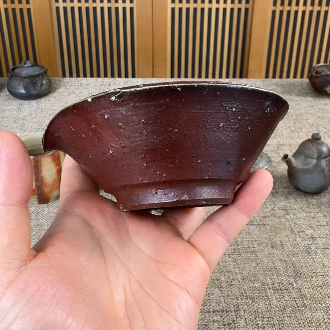 一***休铃木黄弌备前烧公道杯