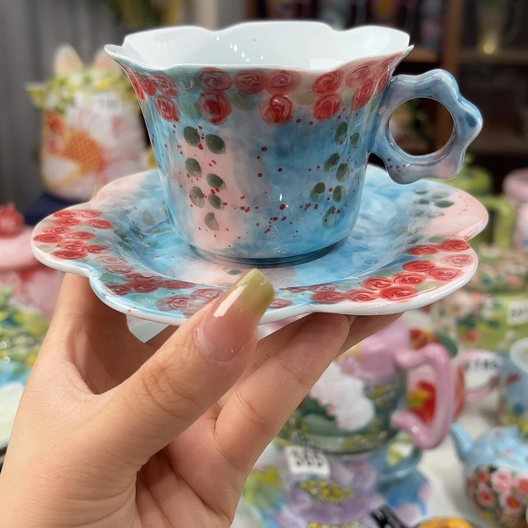 景德镇手绘高温釉下彩陶瓷茶具