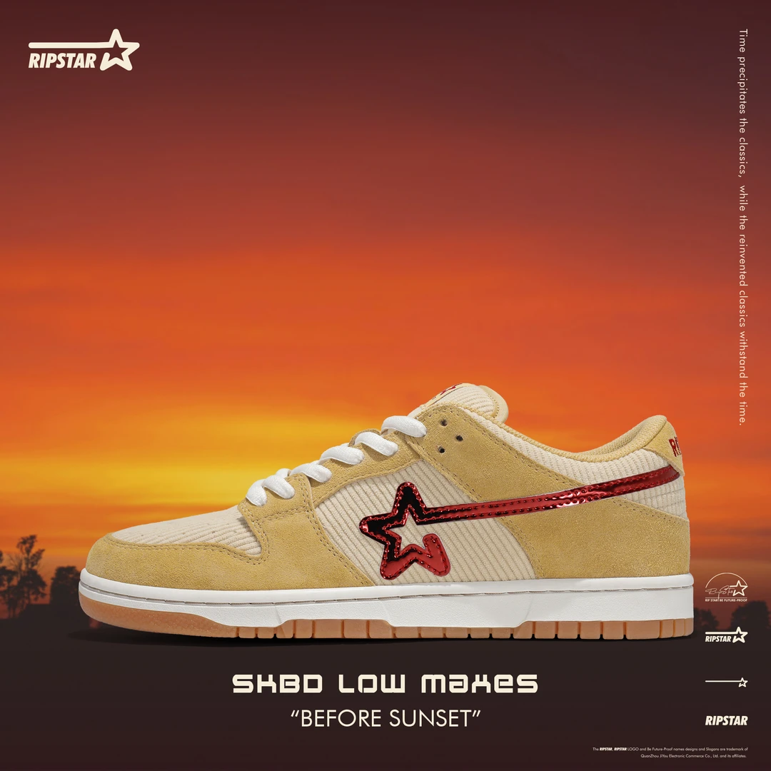 RIPSTAR【日落黄昏】SKBD Low秋冬百搭板鞋国潮男女同款休闲运动鞋