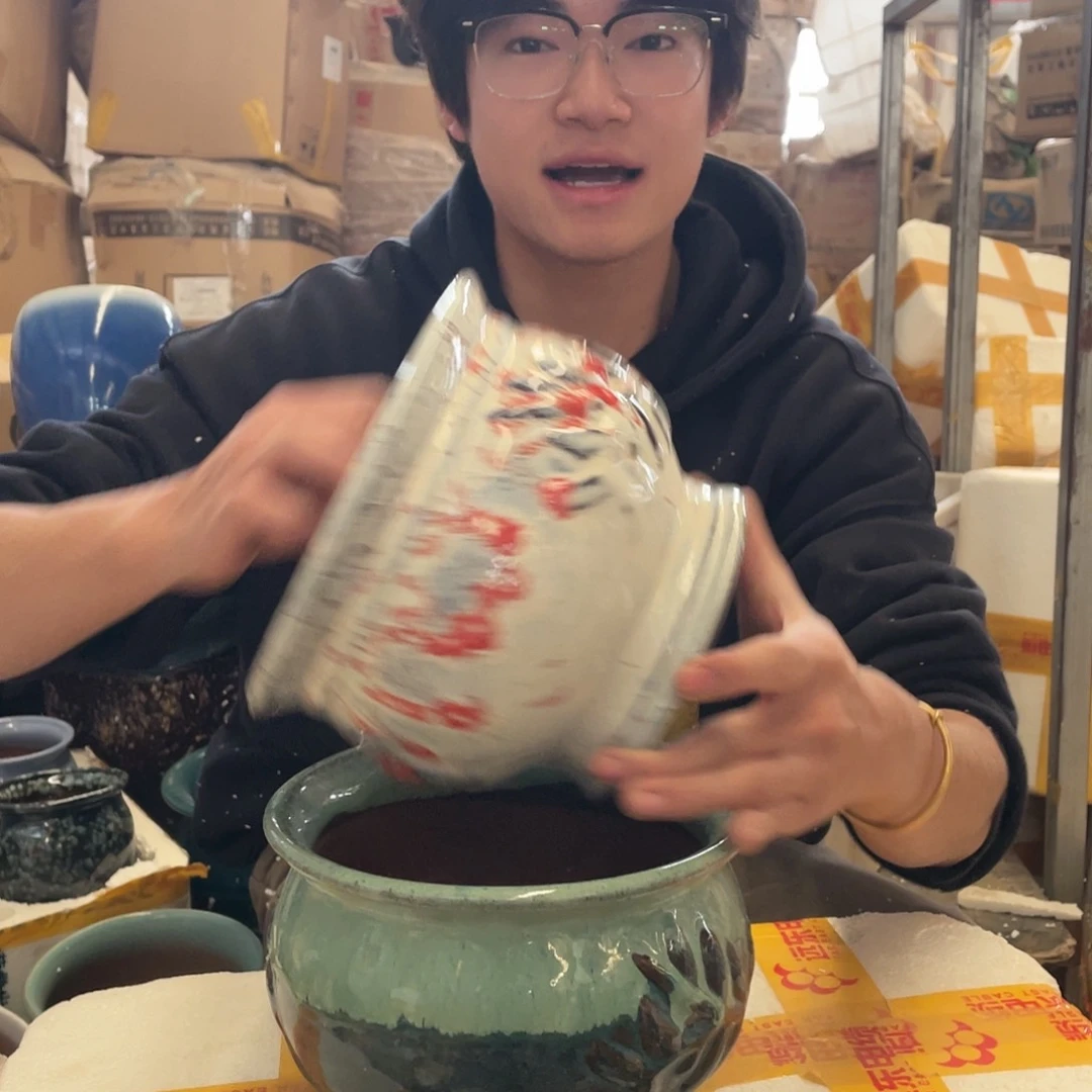 红陶宜兴紫砂花盆