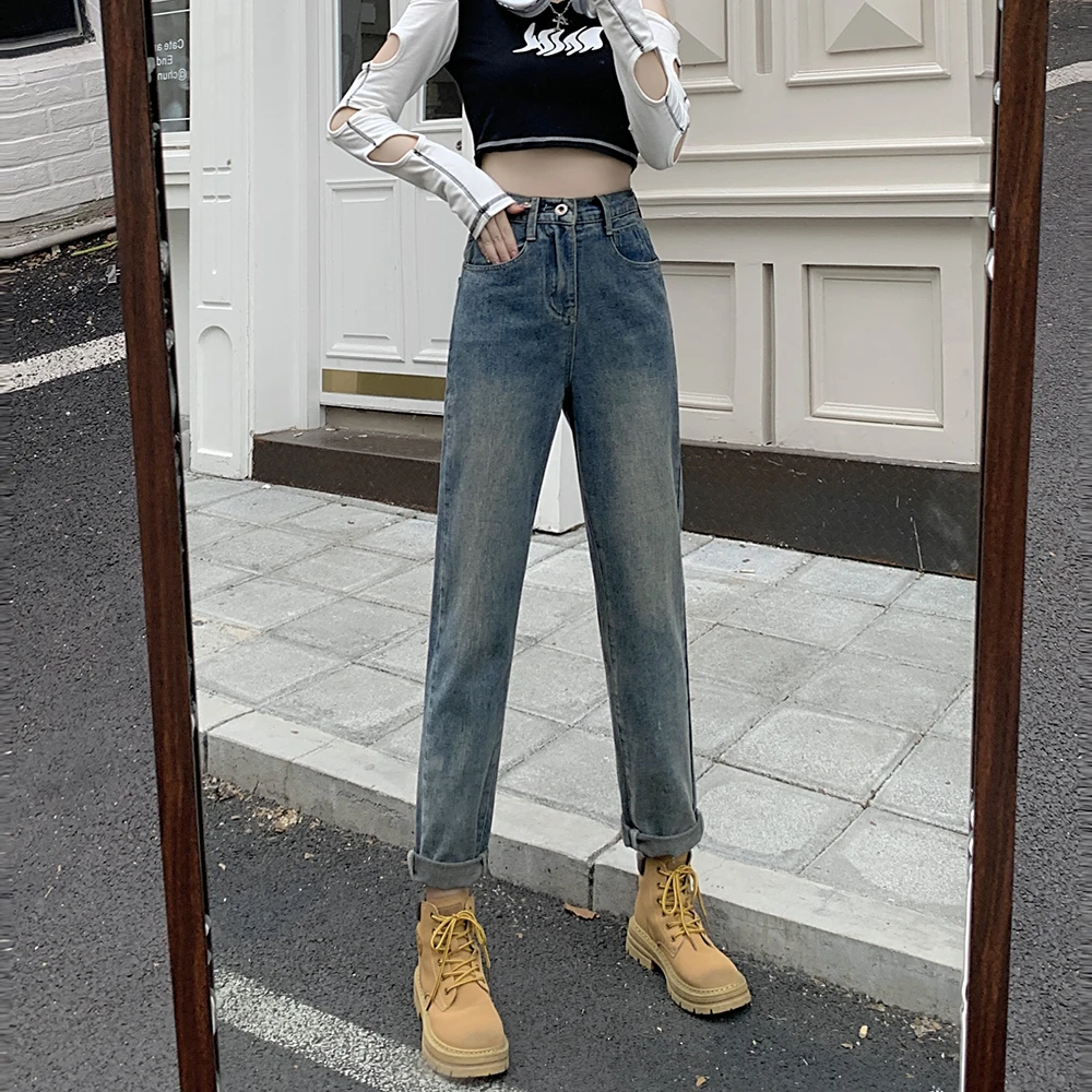 大码女装新款胖妹妹牛仔裤胖mm宽松显瘦裤子 1831