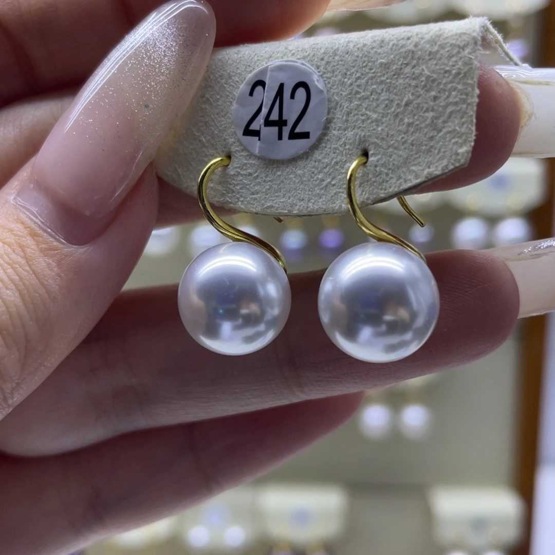 淡水珍珠耳饰银S925镶嵌