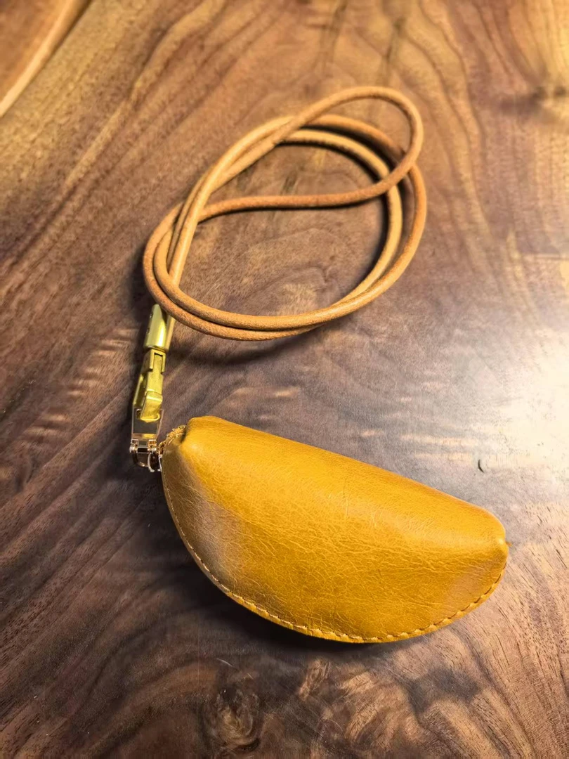 简约头层牛皮挂脖绳挂脖棉绳挂绳收纳加饺子钥匙包套餐新款真皮