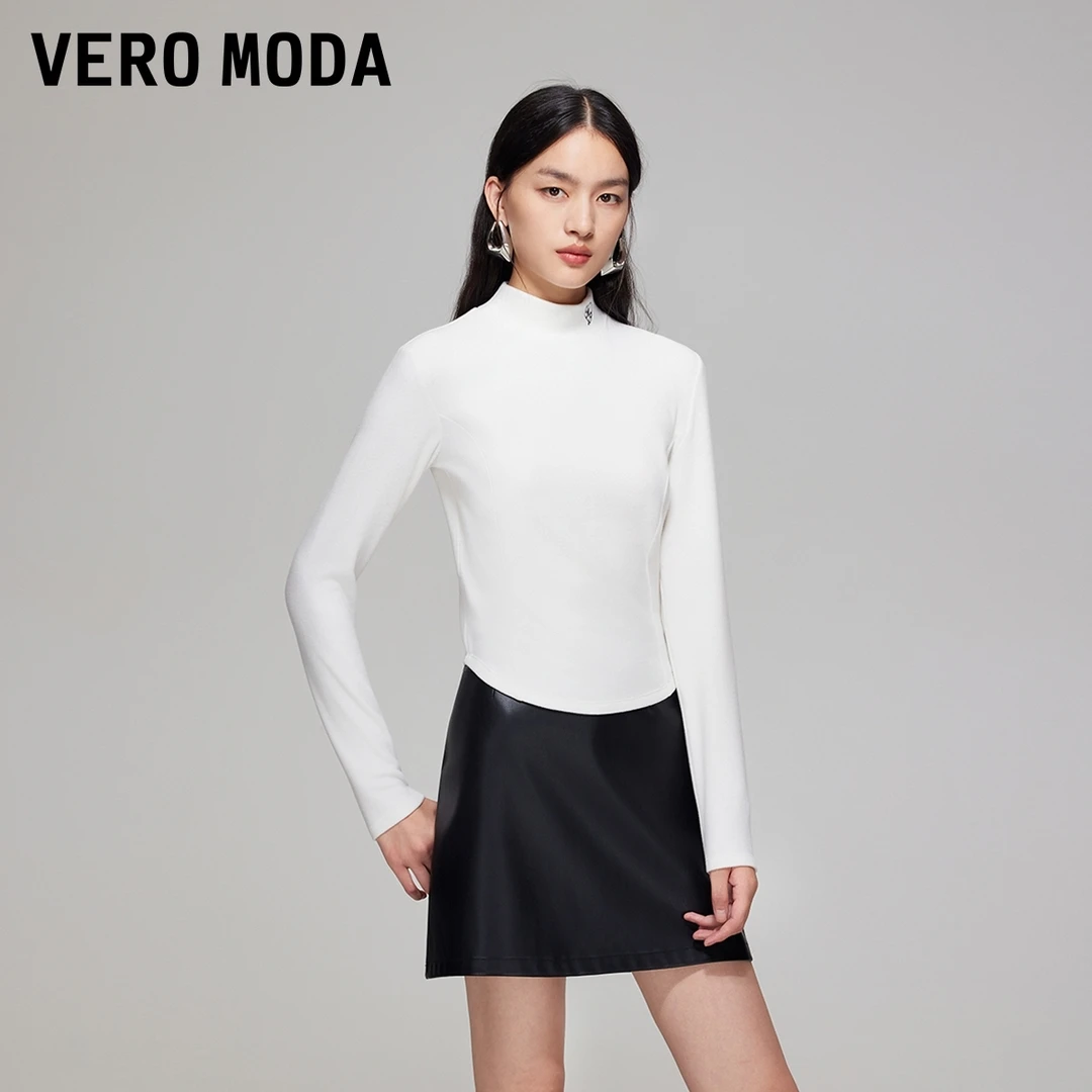 Vero ModaT恤女2025秋冬新款爱心图标修身显瘦短款上衣百搭松弛感