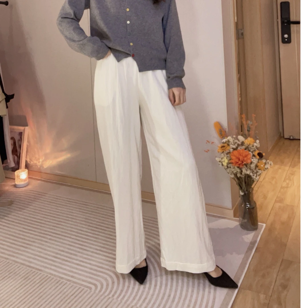 【卷卷专属】坠感简约女2025年春季新款ins风百搭休闲裤