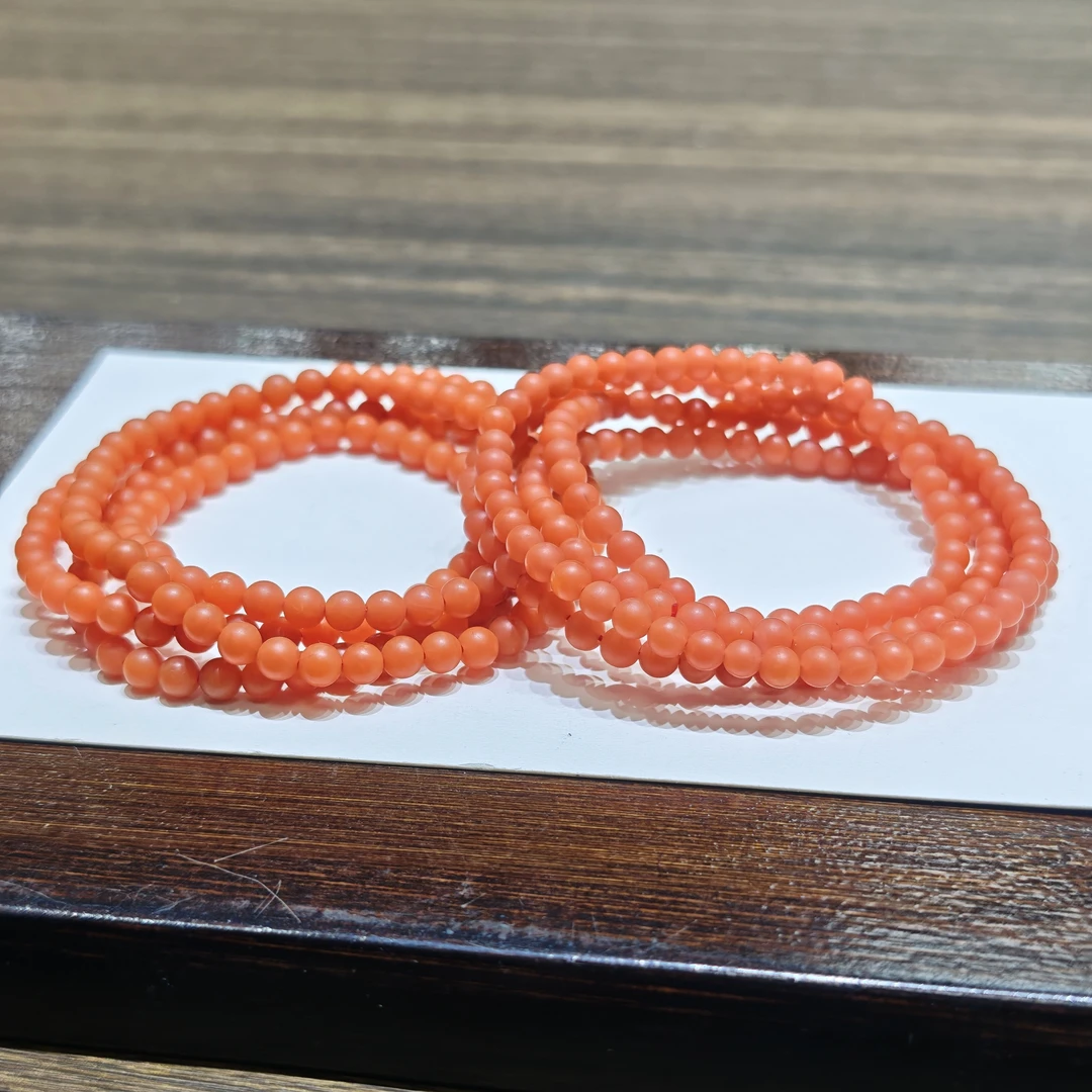 【书记甄选】天然南红磨砂多圈手链 多样性发一件 约4mm 4963LQ