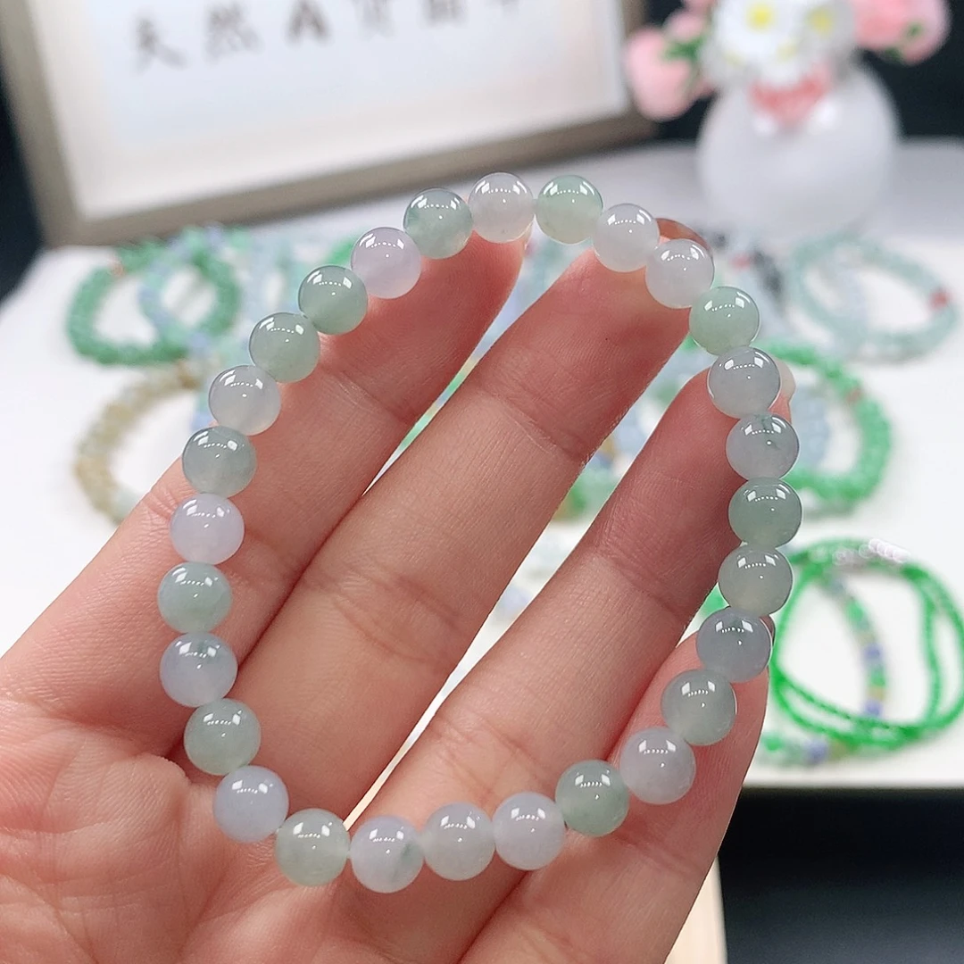 翡翠未镶嵌手链6.5mm