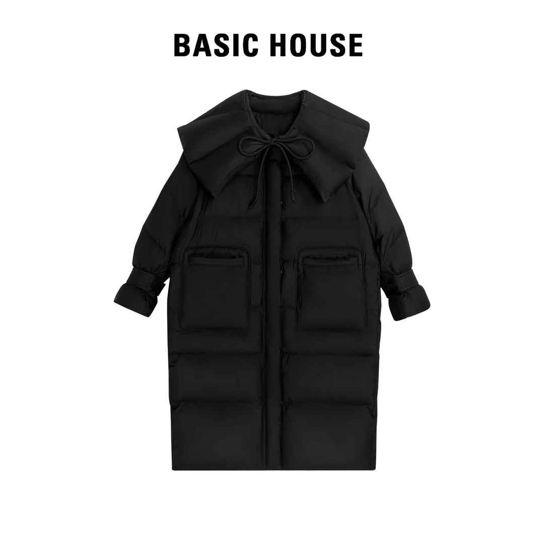 Basic House/百家好2024冬季新款长款加厚保暖羽绒服外套女YD407
