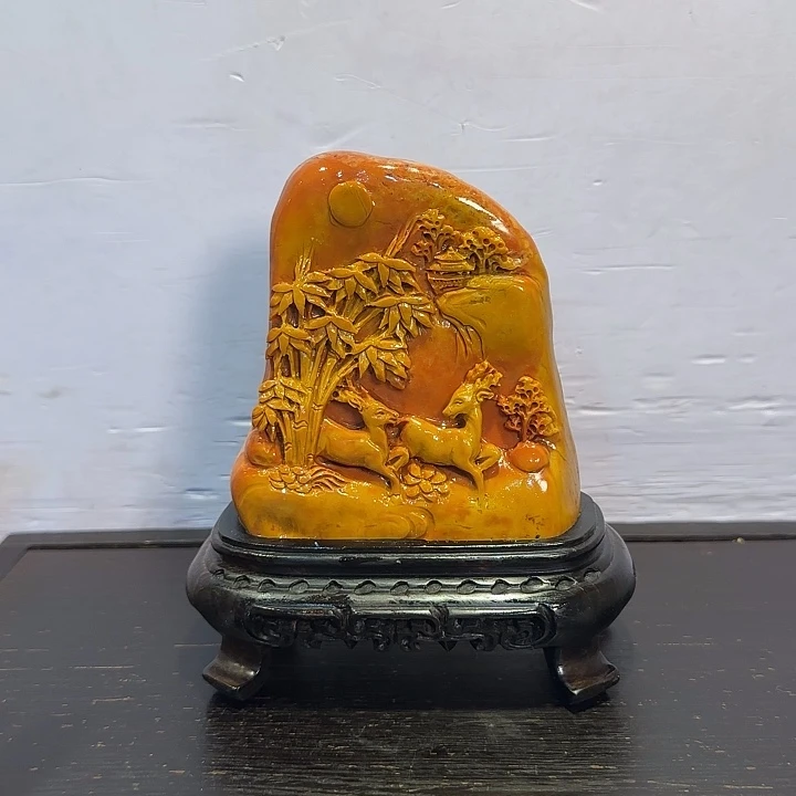 单***！寿山石昌化田黄摆件精品