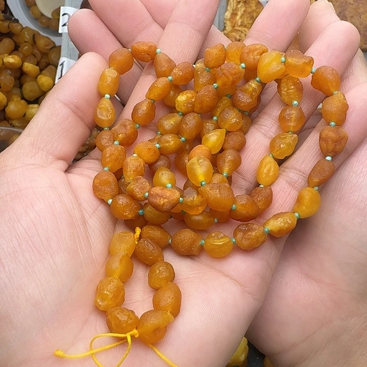 蜜蜡未镶嵌裸石天然蜜蜡项链