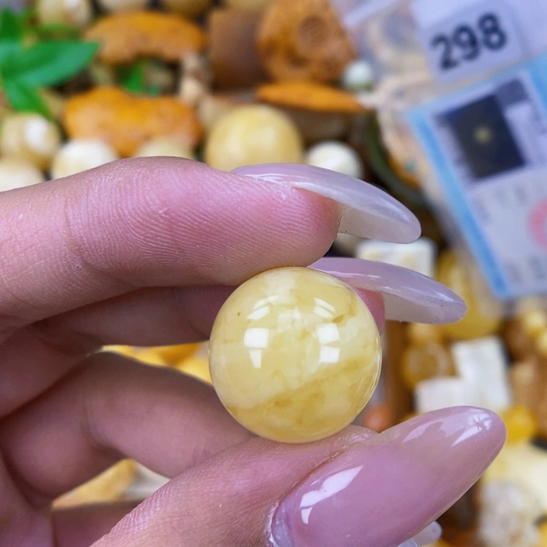 未镶嵌琥珀珠宝奇石16 粉