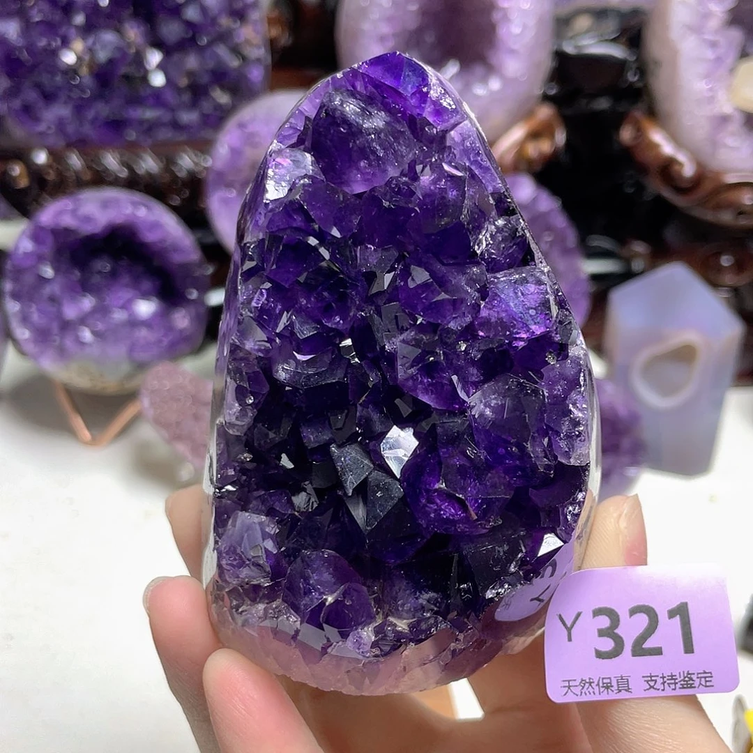 未镶嵌紫晶珠宝半成品