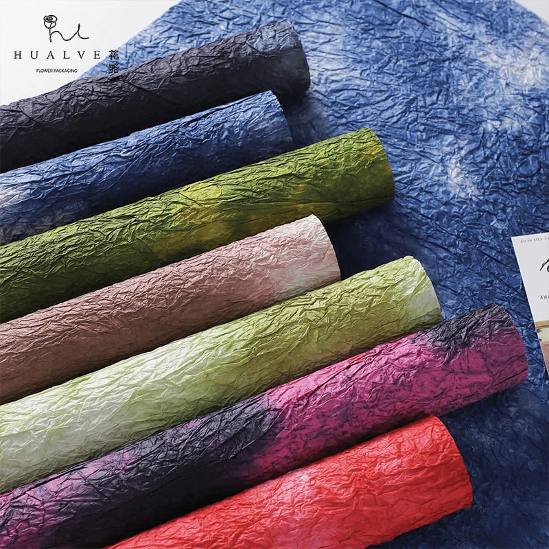 花略 水墨石纹纸手工褶皱肌理花束包花纸