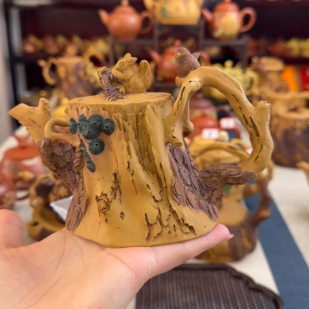 茶壶紫砂孤**烟树桩松鼠