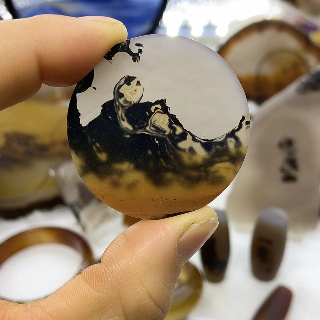 定制玛瑙巴玉玛瑙象形花牌