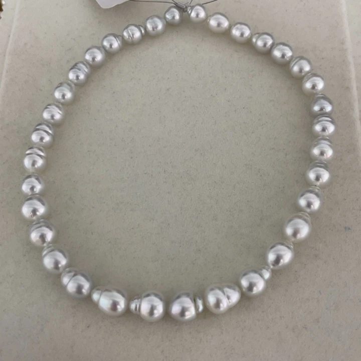 项链未镶嵌海水珍珠澳白巴洛克9-11