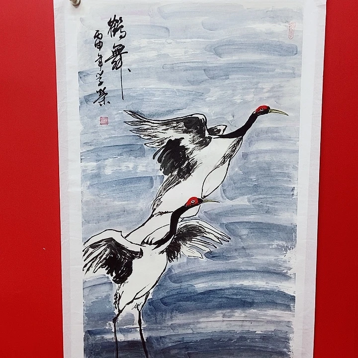 书法李学荣鹤舞国画