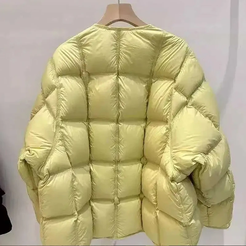 小众洋气时尚百搭显瘦纯色简约女冬季宽松2025新款棉服休闲